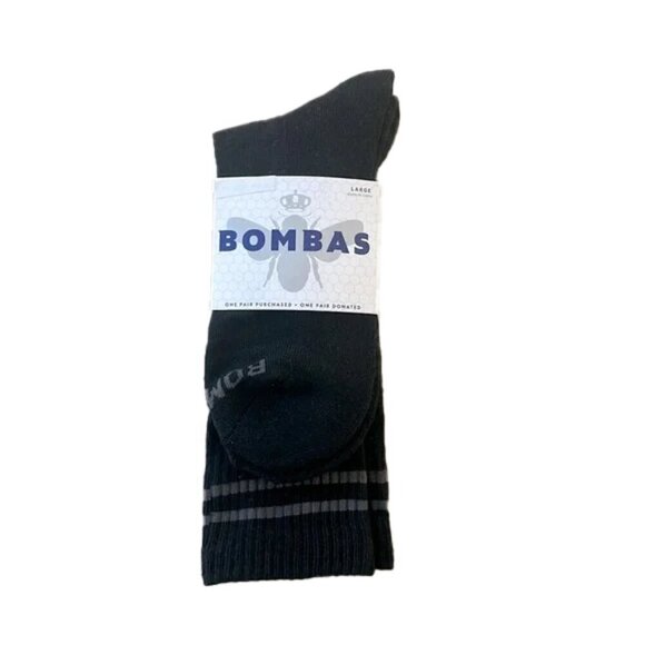 ❤️ 🆕 BOMBAS BLACK SOCKS SIZE L - Picture 1 of 5